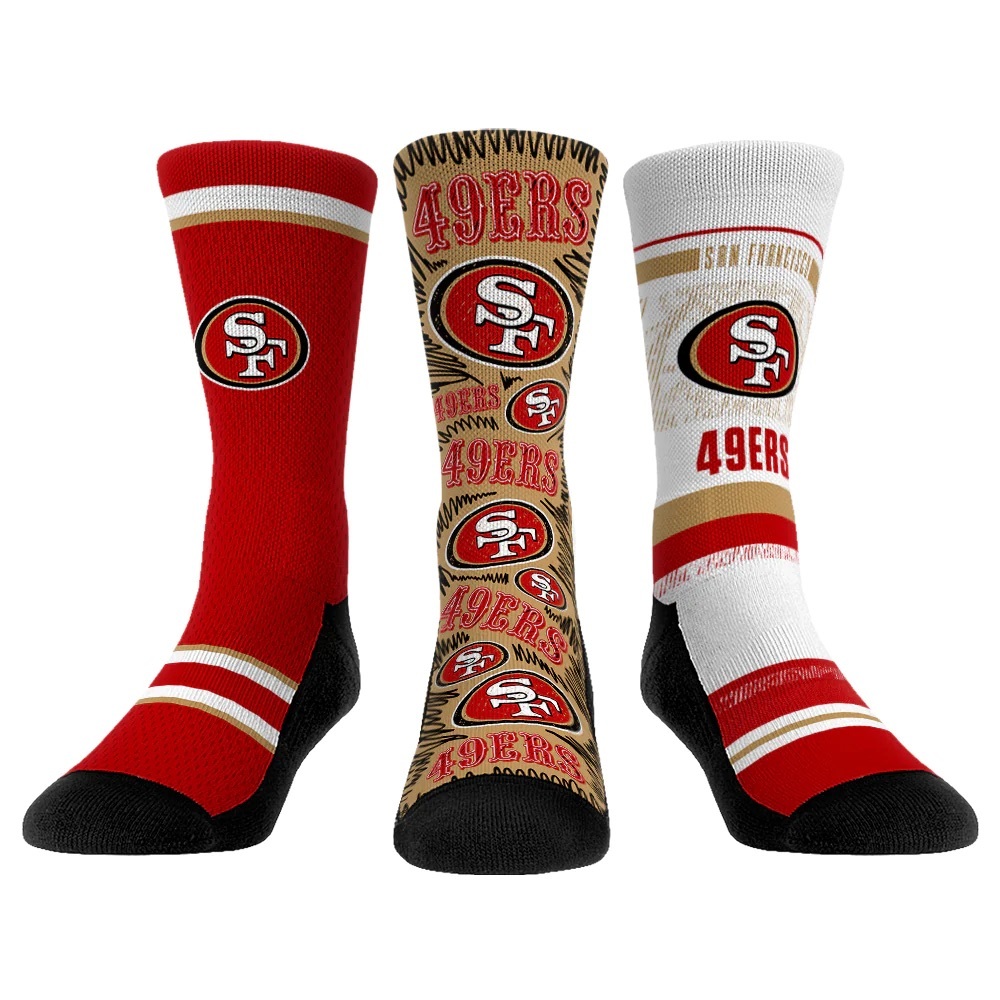 3-Pack Rock ‘em Socks San Francisco 49ers size S/M New